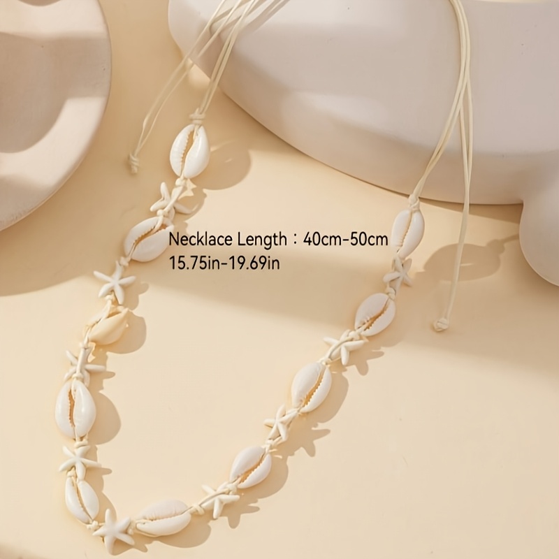 Bohemian Shell Necklace Natural Beads Starfish Pendant Summer Beach Jewelry